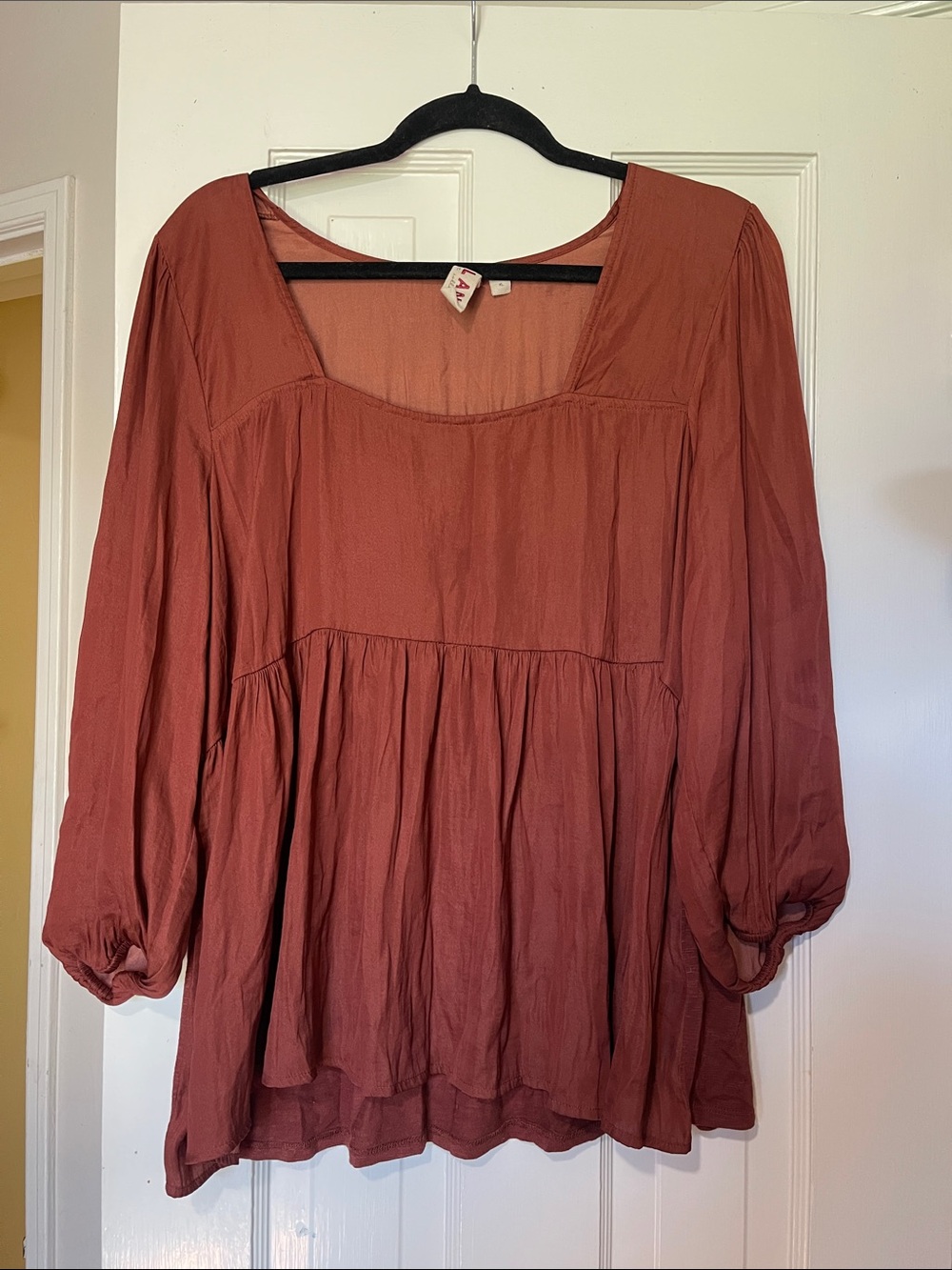 Anthropologie Dolan Women's Rust Peasant Blouse -